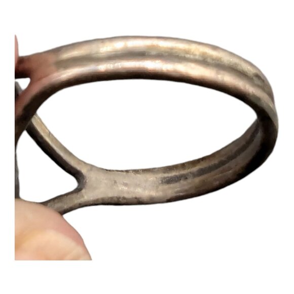 Vintage Silver Ring With Unique Stone Size 6.5 Boho Chic Style Statement - Picture 7 of 8